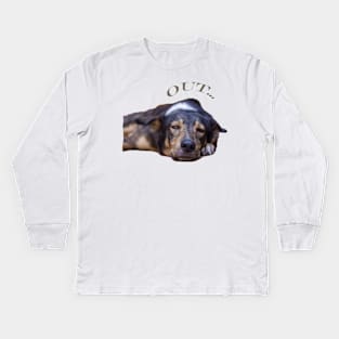 my dog is tired Kids Long Sleeve T-Shirt